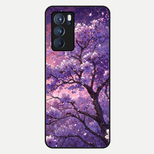  Blossom Tree Glass Case For Oppo Reno 6 Pro back cover – full design glossy printed glass finish