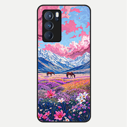  Blossom Valley Dream Glass Case For Oppo Reno 6 Pro back cover – full design glossy printed glass finish