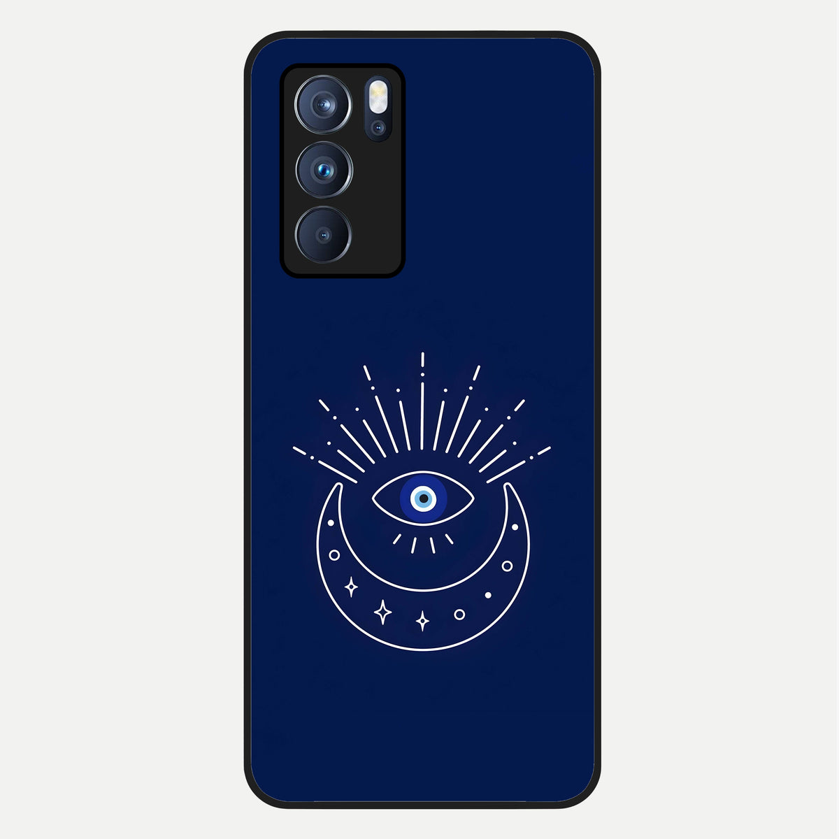  Blue Evil Eye Glass Case For Oppo Reno 6 Pro back cover – full design glossy printed glass finish