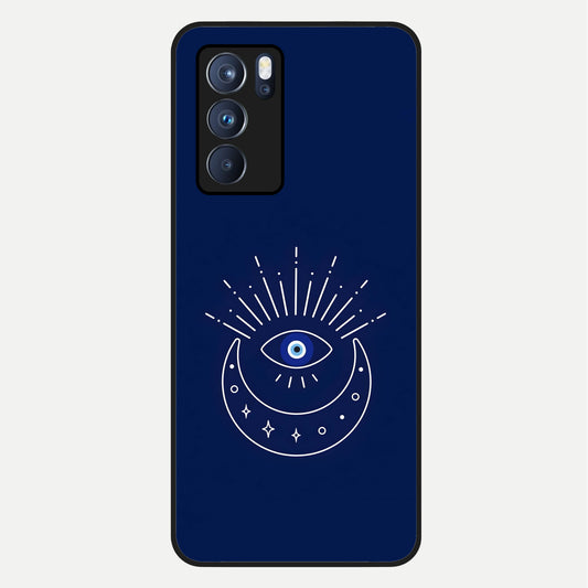  Blue Evil Eye Glass Case For Oppo Reno 6 Pro back cover – full design glossy printed glass finish