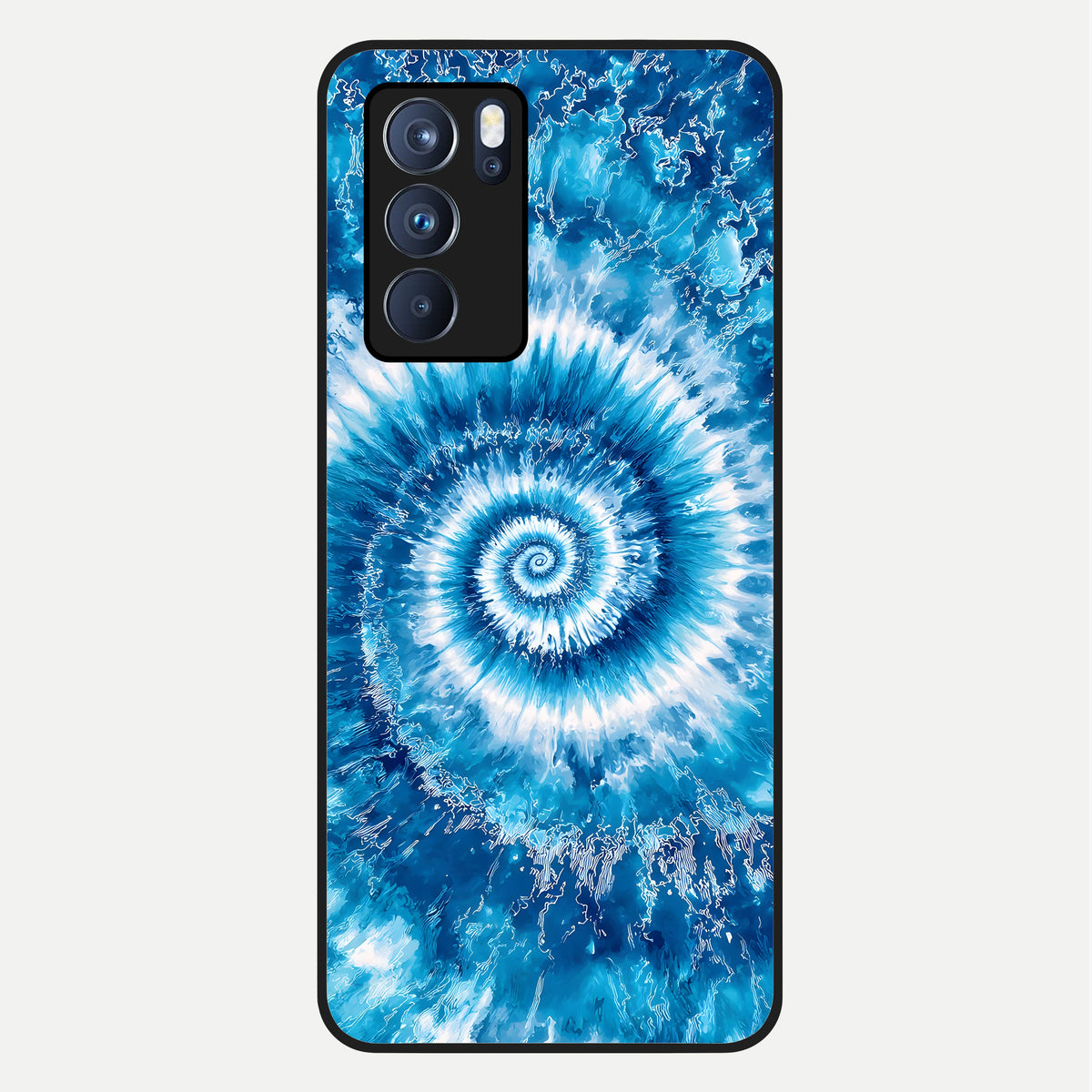  Blue Galaxy Wave Glass Case For Oppo Reno 6 Pro back cover – full design glossy printed glass finish