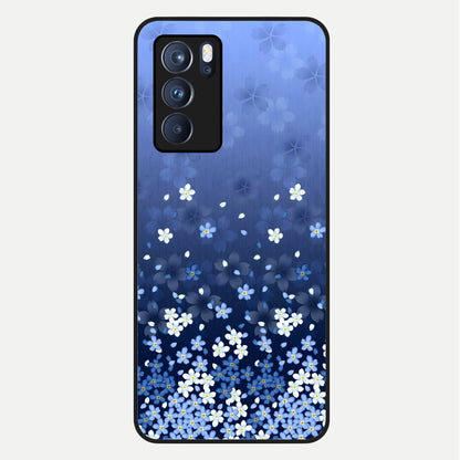  Blue Starry Glass Case For Oppo Reno 6 Pro back cover – full design glossy printed glass finish