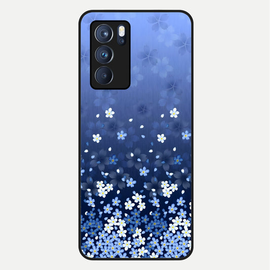  Blue Starry Glass Case For Oppo Reno 6 Pro back cover – full design glossy printed glass finish