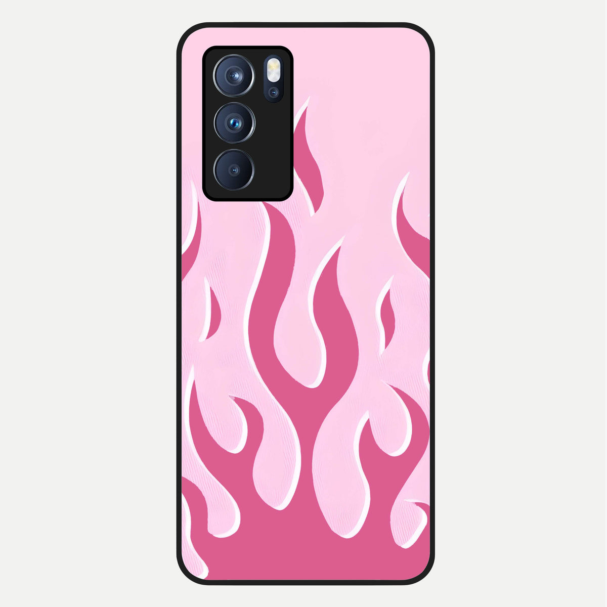  Blush Flame Energy Glass Case For Oppo Reno 6 Pro back cover – full design glossy printed glass finish