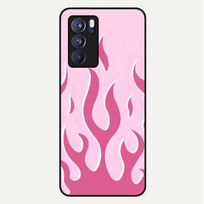  Blush Flame Energy Glass Case For Oppo Reno 6 Pro back cover – full design glossy printed glass finish