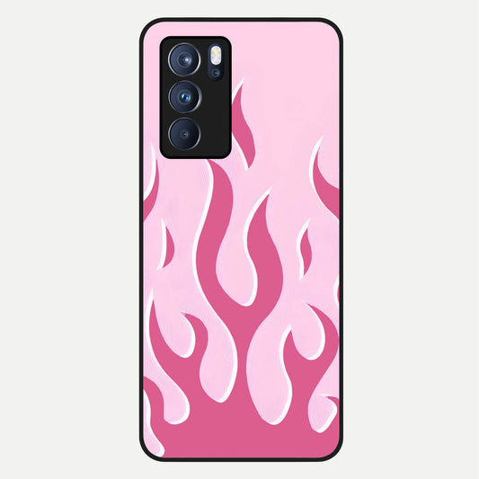  Blush Flame Energy Glass Case For Oppo Reno 6 Pro back cover – full design glossy printed glass finish