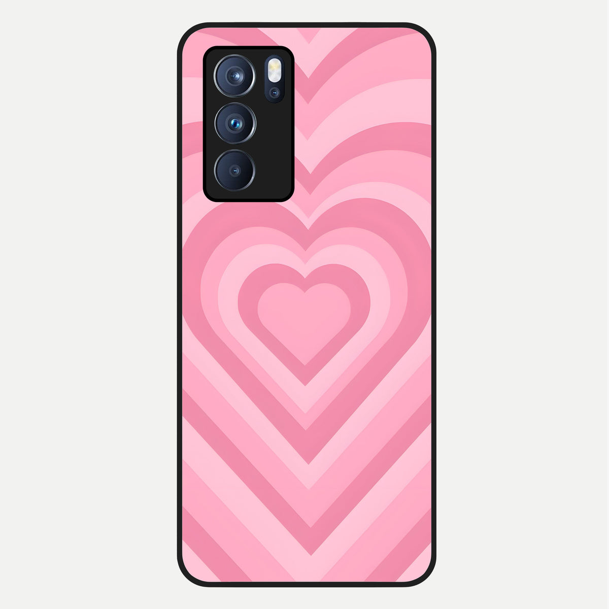  Blush Heart Waves Glass Case For Oppo Reno 6 Pro back cover – full design glossy printed glass finish