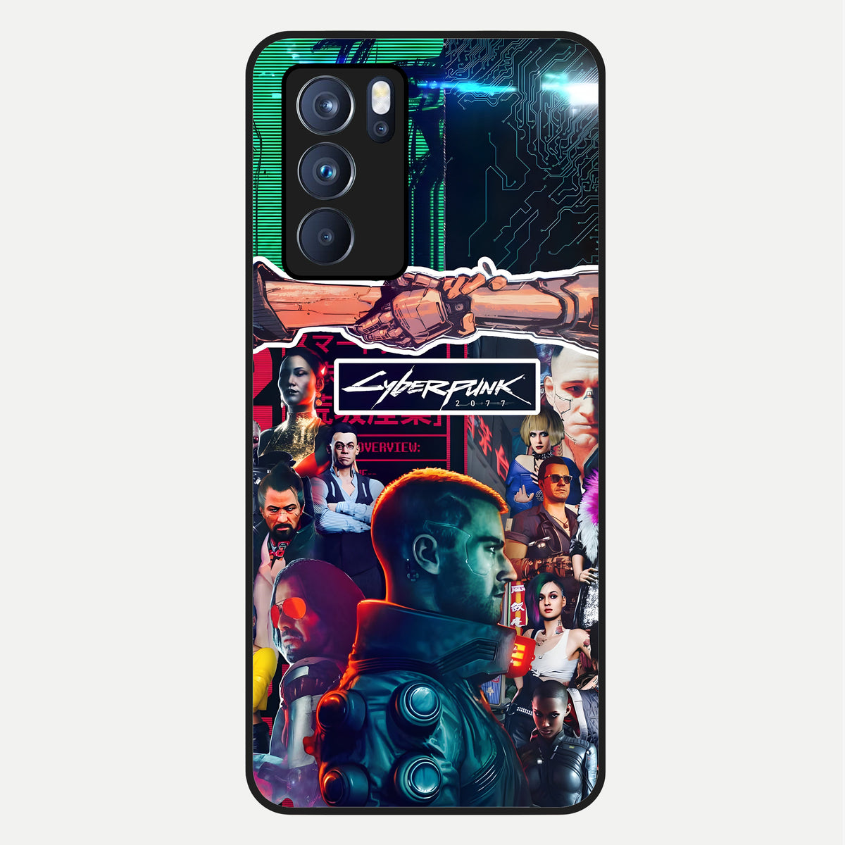  CYBERPUNK Legacy Glass Case For Oppo Reno 6 Pro back cover – full design glossy printed glass finish