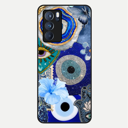 Celestial Blue Vision Glass Case For Oppo Reno 6 Pro back cover – full design glossy printed glass finish