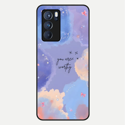  Celestial Cloud Magic Glass Case For Oppo Reno 6 Pro back cover – full design glossy printed glass finish
