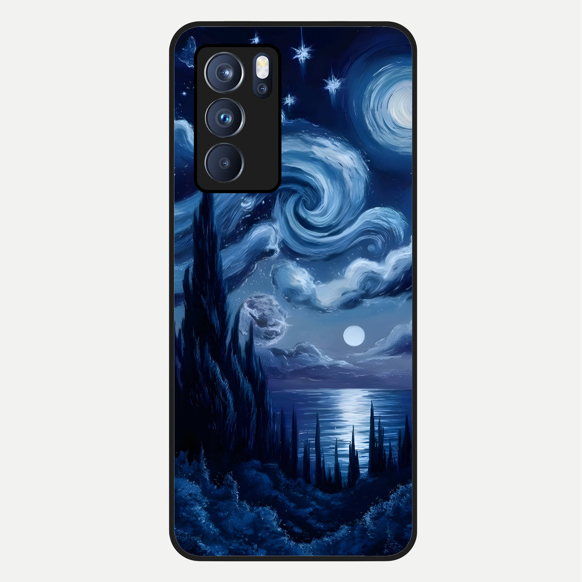  Celestial Dream Van Gogh Glass Case For Oppo Reno 6 Pro back cover – full design glossy printed glass finish