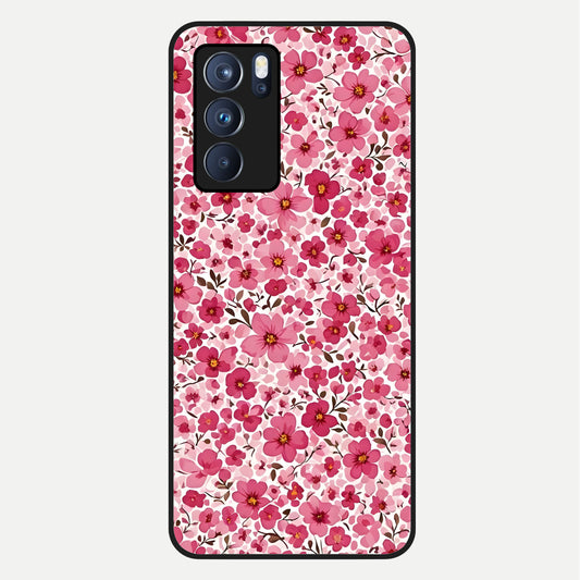  Cherry Blossom Charm Glass Case For Oppo Reno 6 Pro back cover – full design glossy printed glass finish