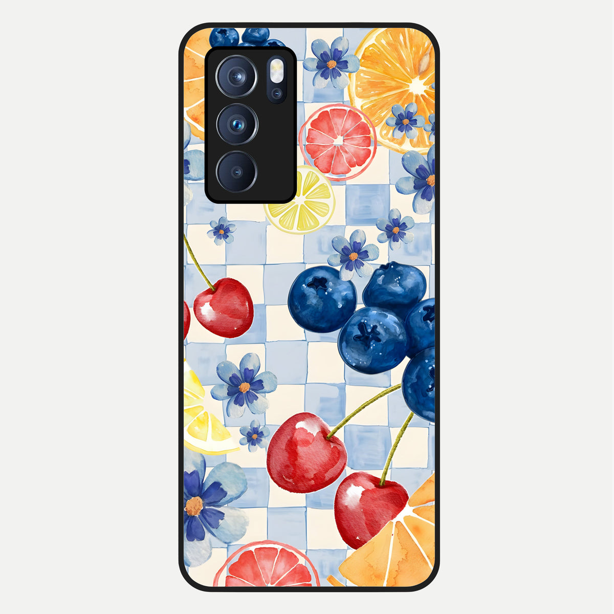  Citrus Bloom Joy Glass Case For Oppo Reno 6 Pro back cover – full design glossy printed glass finish