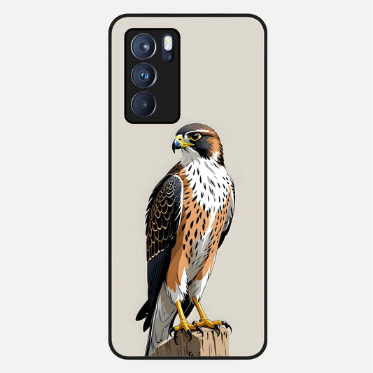  Clever Eagle Glass Case For Oppo Reno 6 Pro back cover – full design glossy printed glass finish