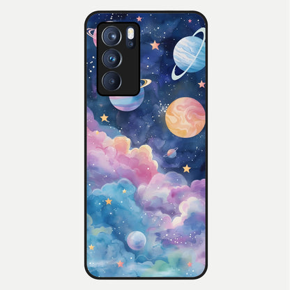  Cosmic Planet Dreams Glass Case For Oppo Reno 6 Pro back cover – full design glossy printed glass finish