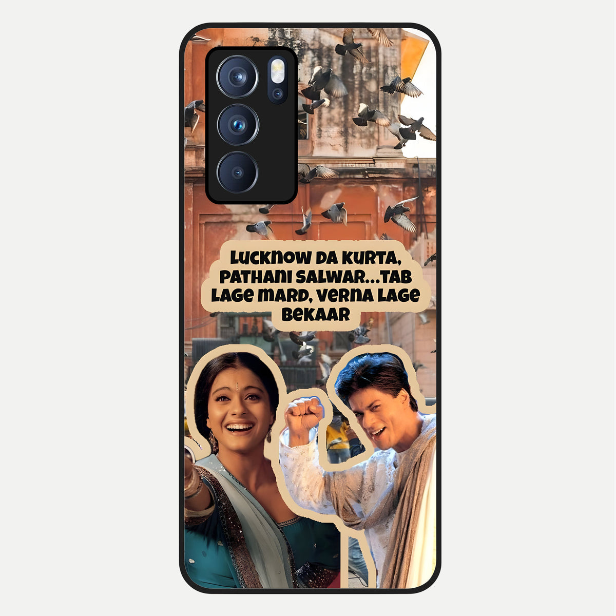  Desi Retro Vibes Glass Case For Oppo Reno 6 Pro back cover – full design glossy printed glass finish