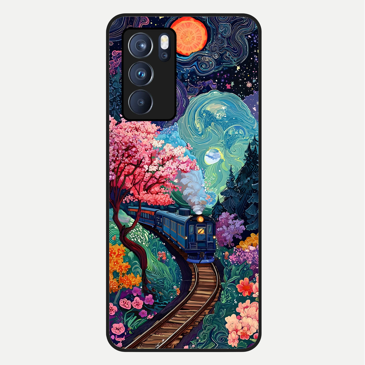  Digital Art Glass Case For Oppo Reno 6 Pro back cover – full design glossy printed glass finish