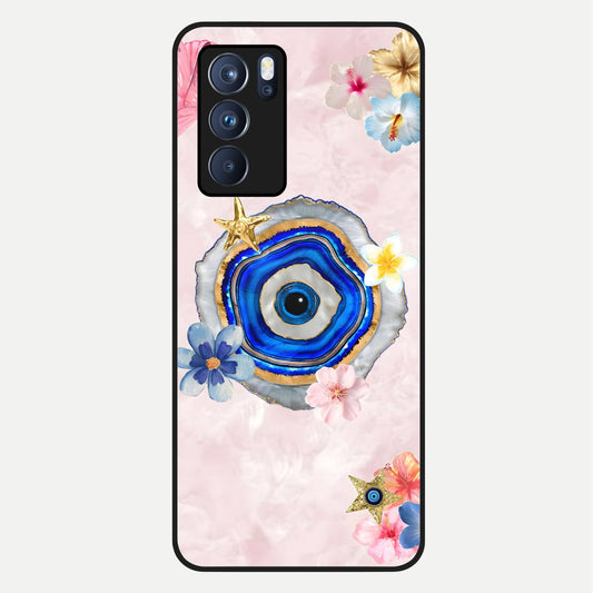  Divine Aura Bloom Glass Case For Oppo Reno 6 Pro back cover – full design glossy printed glass finish