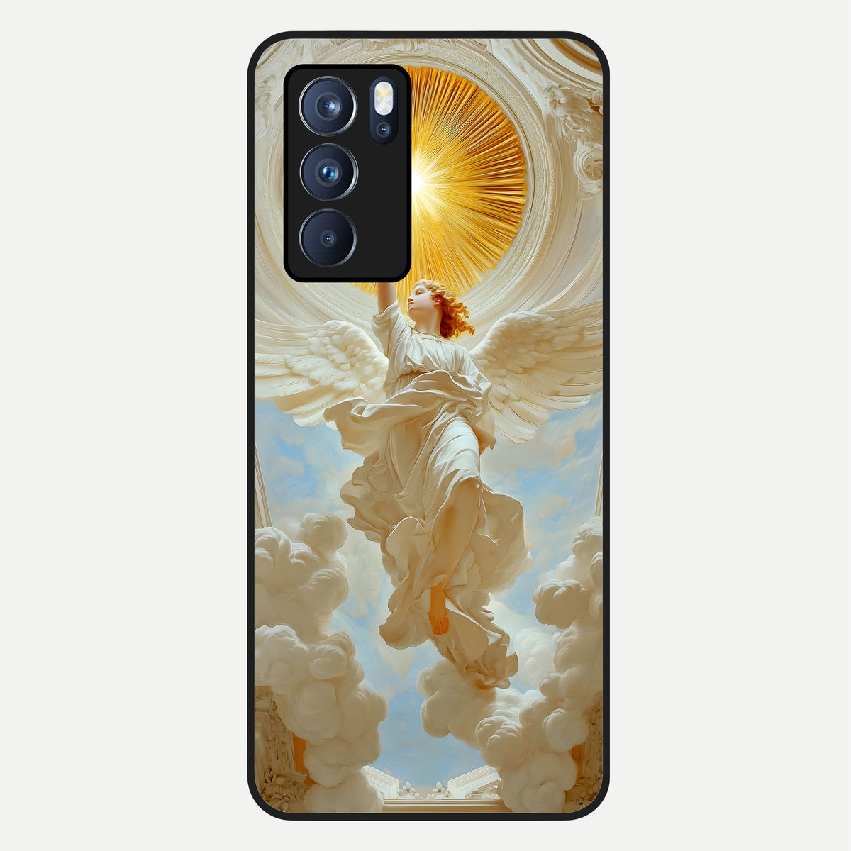  Divine Light Angel Glass Case For Oppo Reno 6 Pro back cover – full design glossy printed glass finish