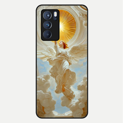  Divine Light Angel Glass Case For Oppo Reno 6 Pro back cover – full design glossy printed glass finish