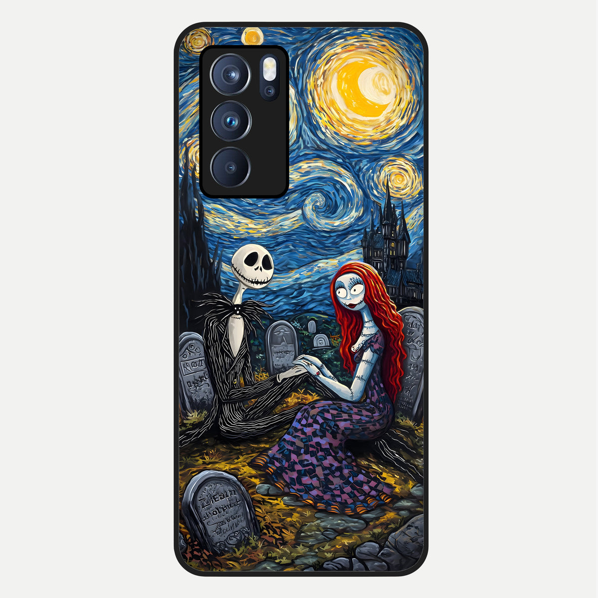  Eternal Night Love Glass Case For Oppo Reno 6 Pro back cover – full design glossy printed glass finish
