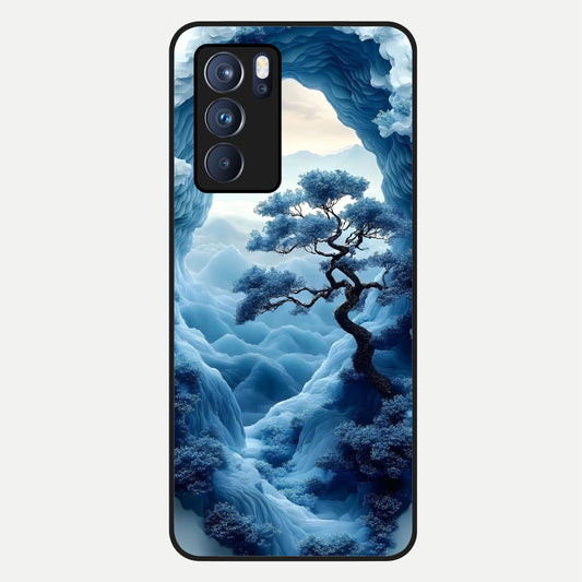  Frozen Serenity Gate Glass Case For Oppo Reno 6 Pro back cover – full design glossy printed glass finish