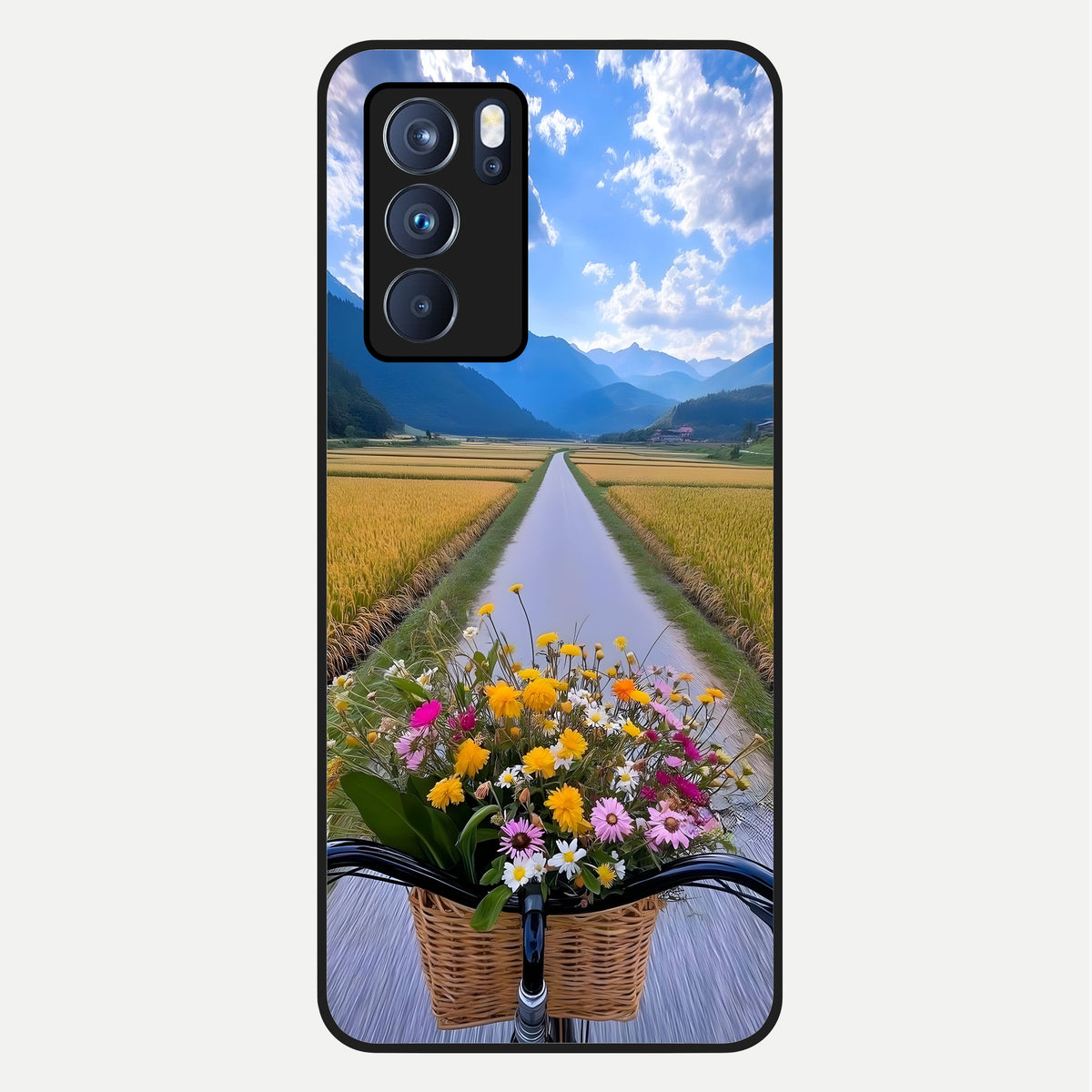  Golden Field Journey Glass Case For Oppo Reno 6 Pro back cover – full design glossy printed glass finish