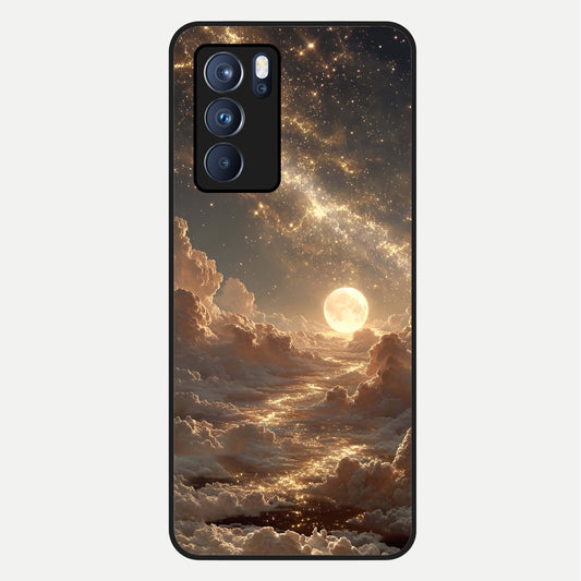  Golden Sky Dream Glass Case For Oppo Reno 6 Pro back cover – full design glossy printed glass finish
