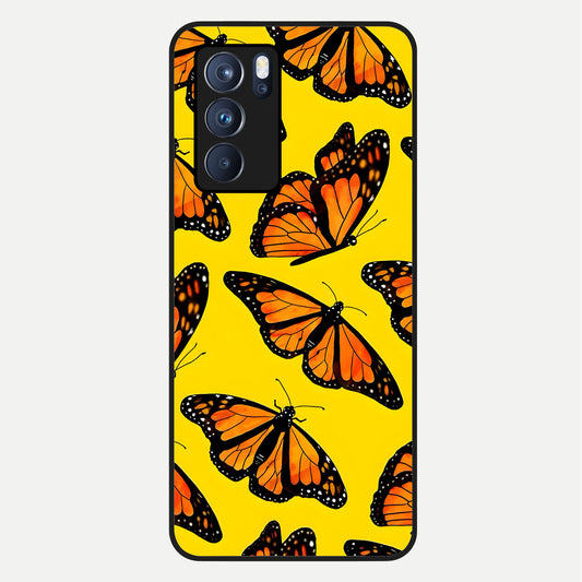  Golden Wing Flight Glass Case For Oppo Reno 6 Pro back cover – full design glossy printed glass finish