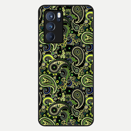  Green Lemon Glass Case For Oppo Reno 6 Pro back cover – full design glossy printed glass finish