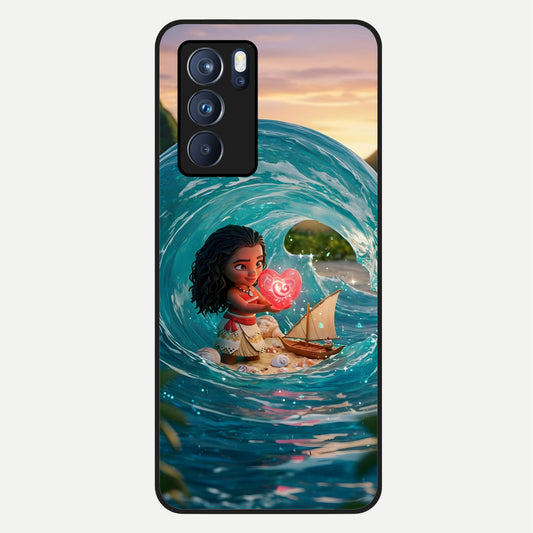  Heart of Ocean Glass Case For Oppo Reno 6 Pro back cover – full design glossy printed glass finish