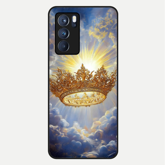  Heavenly Crown Light Glass Case For Oppo Reno 6 Pro back cover – full design glossy printed glass finish