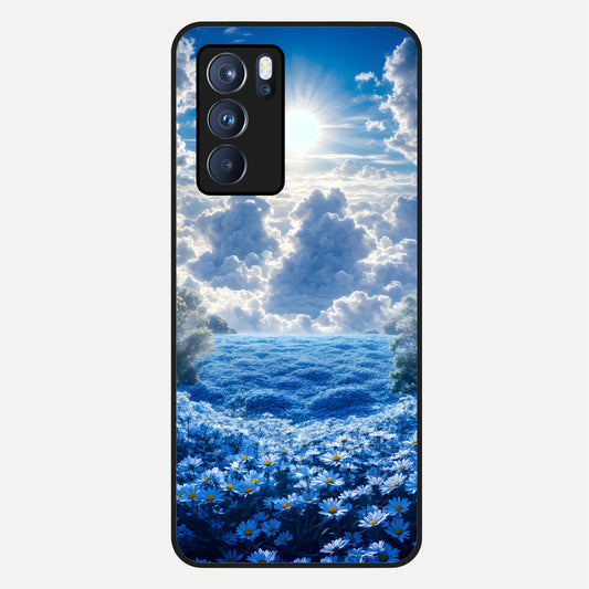  Heavenly Daisy Horizon Glass Case For Oppo Reno 6 Pro back cover – full design glossy printed glass finish
