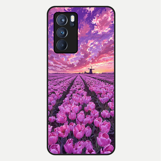  Lavender Dream Skies Glass Case For Oppo Reno 6 Pro back cover – full design glossy printed glass finish
