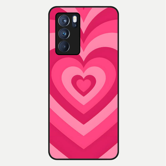  Layered Love Hearts Glass Case For Oppo Reno 6 Pro back cover – full design glossy printed glass finish