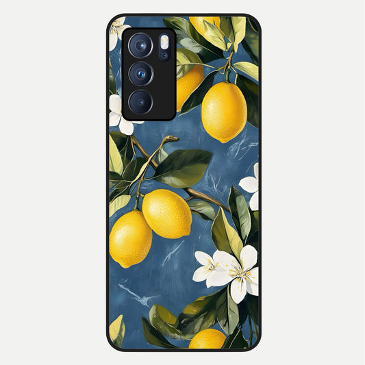  Lemon Dream Garden Glass Case For Oppo Reno 6 Pro back cover – full design glossy printed glass finish
