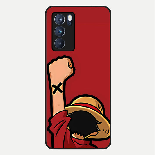  Luffy X Spirit Glass Case For Oppo Reno 6 Pro back cover – full design glossy printed glass finish