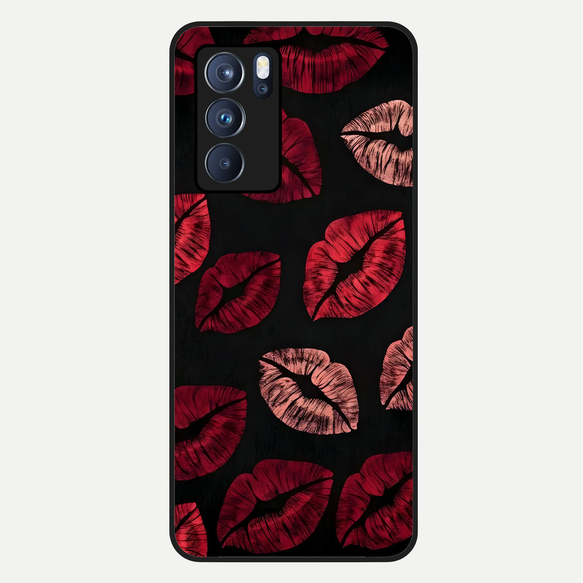  Midnight Kiss Love Glass Case For Oppo Reno 6 Pro back cover – full design glossy printed glass finish