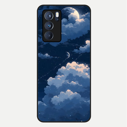  Moon Dream Haze Glass Case For Oppo Reno 6 Pro back cover – full design glossy printed glass finish
