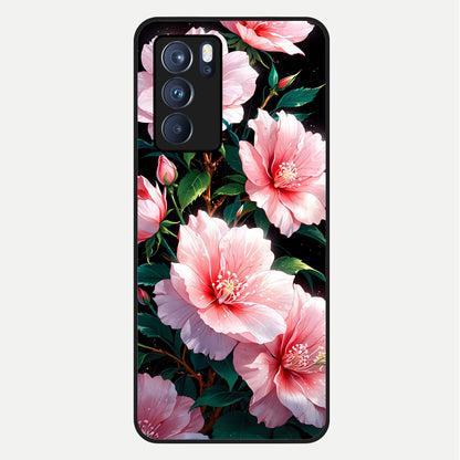  Peach Flower Glass Case For Oppo Reno 6 Pro back cover – full design glossy printed glass finish
