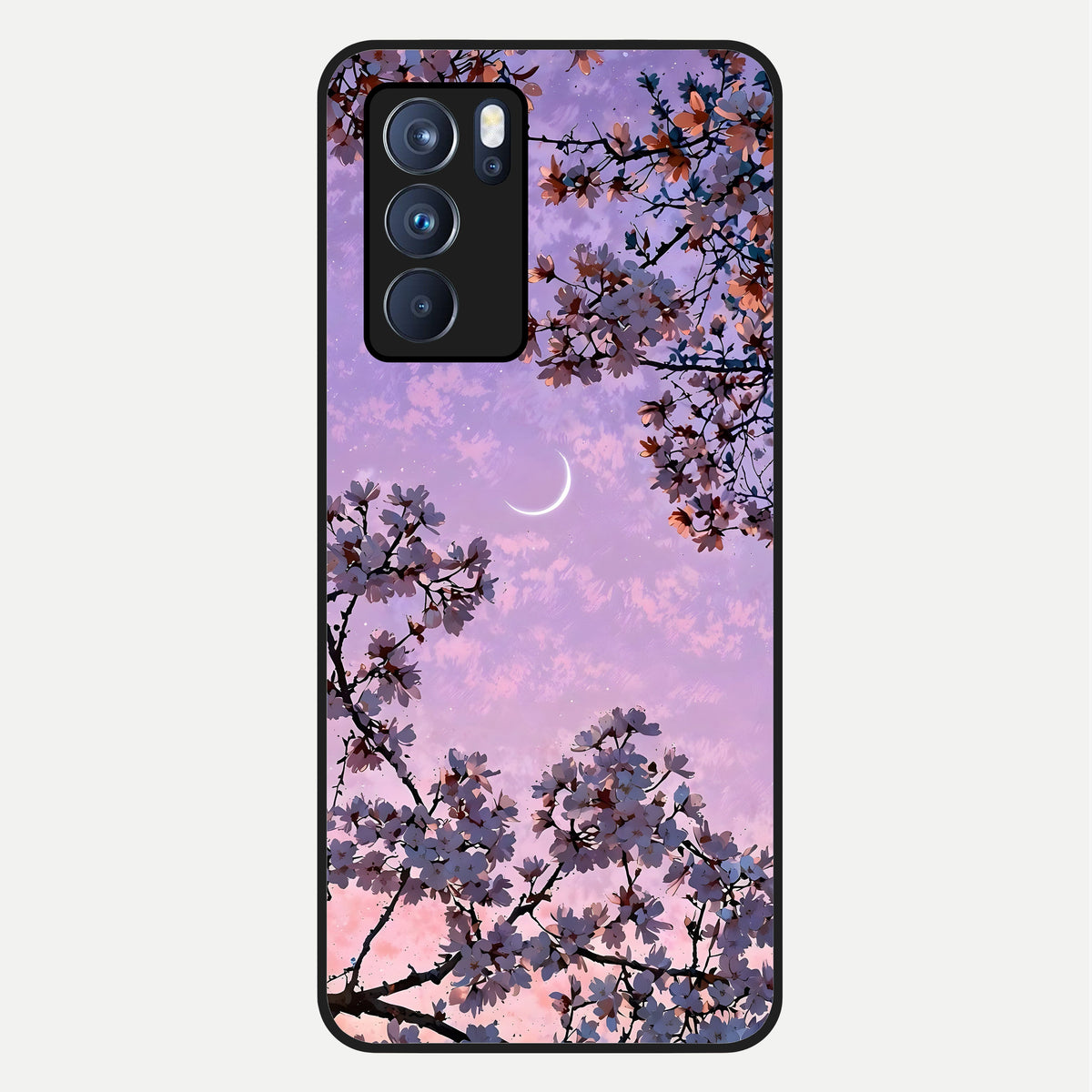  Purple Serenity Moon Glass Case For Oppo Reno 6 Pro back cover – full design glossy printed glass finish