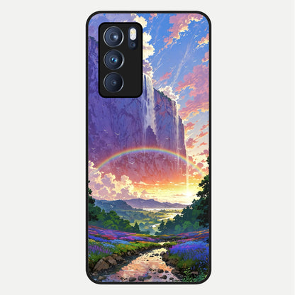  Rainbow Valley Dream Glass Case For Oppo Reno 6 Pro back cover – full design glossy printed glass finish