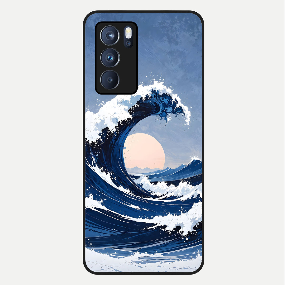  Rising Tide Power Glass Case For Oppo Reno 6 Pro back cover – full design glossy printed glass finish