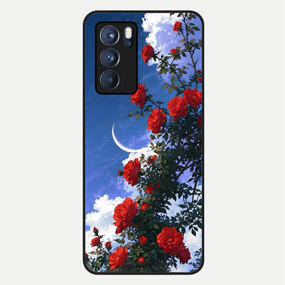  Rose Drift Flowers Glass Case For Oppo Reno 6 Pro back cover – full design glossy printed glass finish