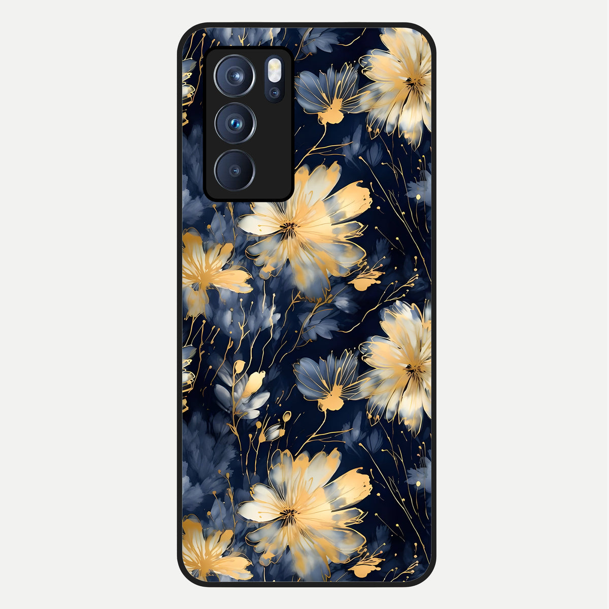 Royal Petal Dream Glass Case For Oppo Reno 6 Pro back cover – full design glossy printed glass finish