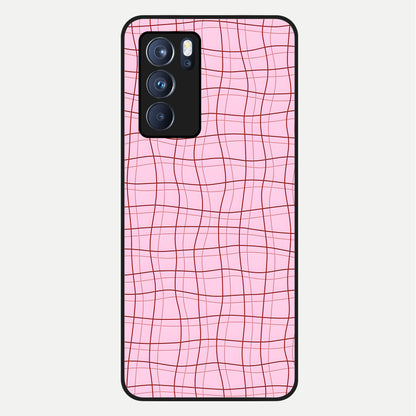  Soft Grid Bliss Glass Case For Oppo Reno 6 Pro back cover – full design glossy printed glass finish