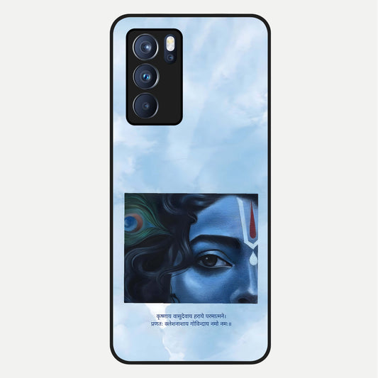  Spiritual Krishna Glass Case For Oppo Reno 6 Pro back cover – full design glossy printed glass finish