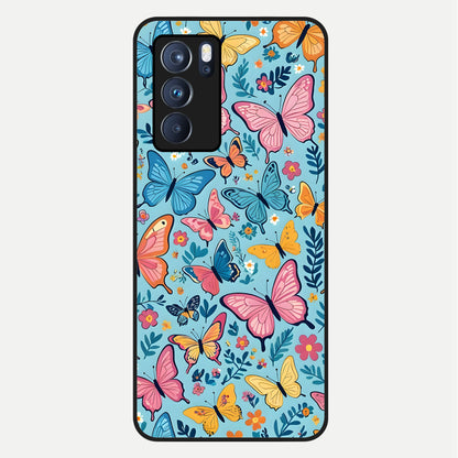  Spring Wing Garden Glass Case For Oppo Reno 6 Pro back cover – full design glossy printed glass finish