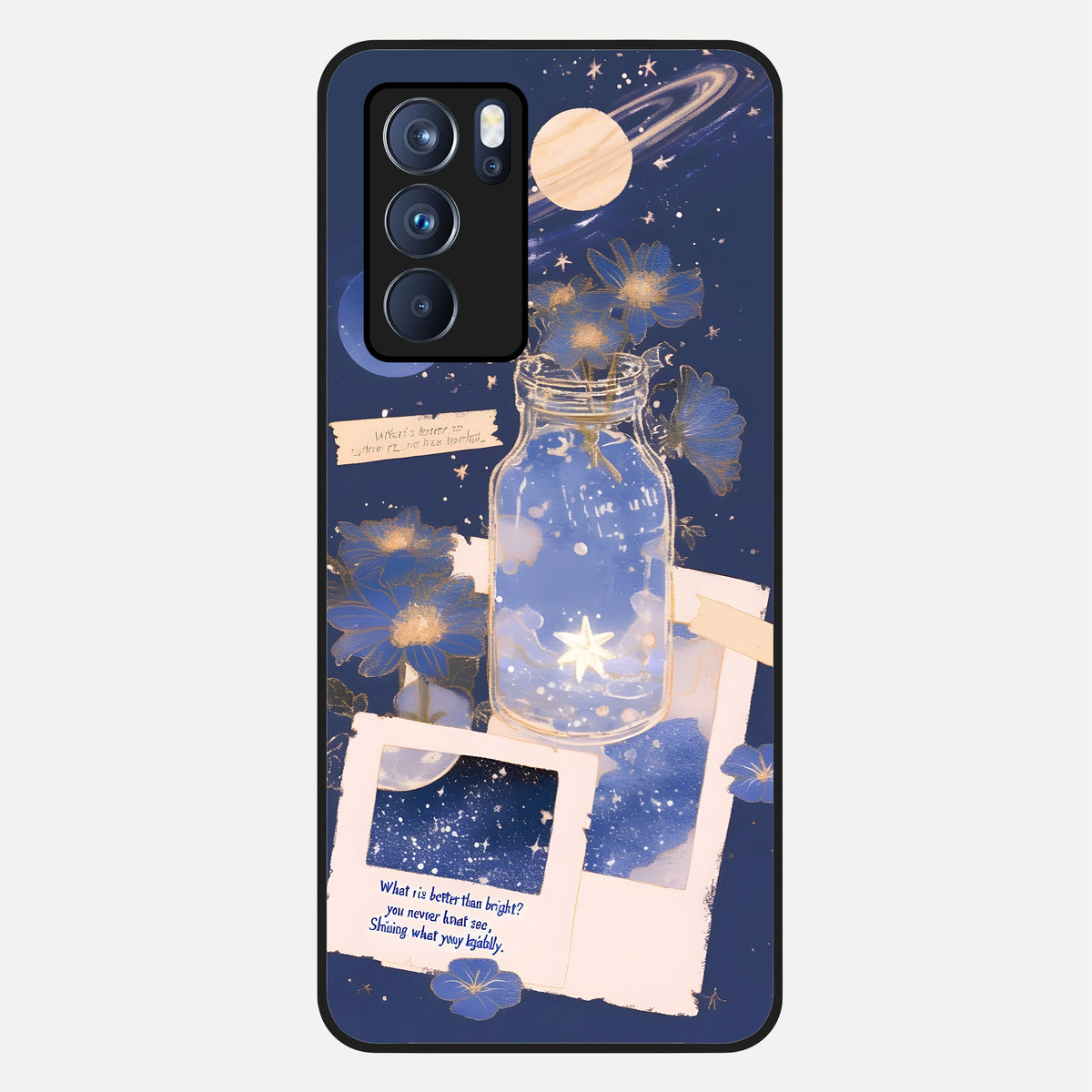  Starlit Cosmic Jar Glass Case For Oppo Reno 6 Pro back cover – full design glossy printed glass finish