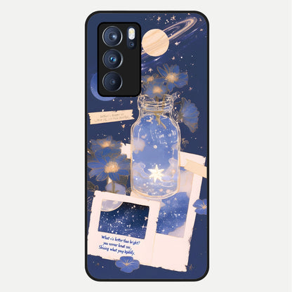  Starlit Cosmic Jar Glass Case For Oppo Reno 6 Pro back cover – full design glossy printed glass finish